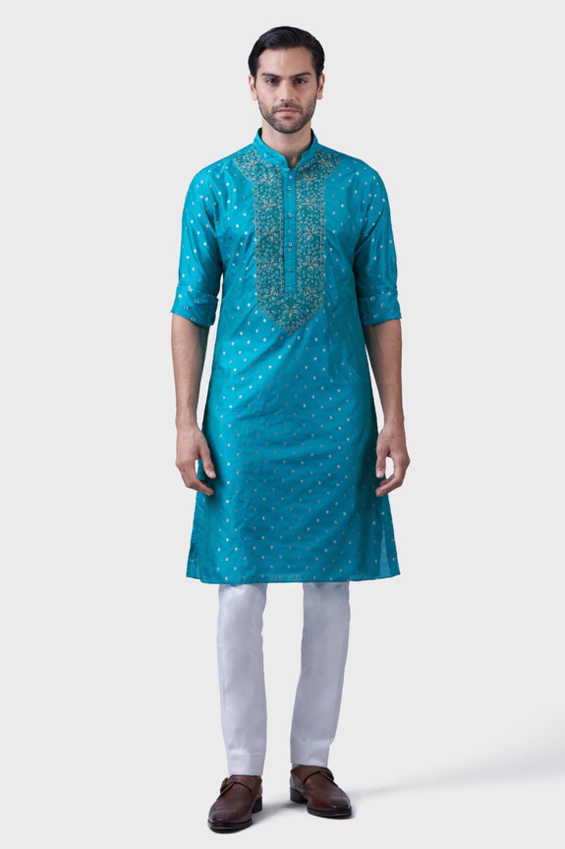 Raghavendra Rathore Jodhpur The Flora Jacquard Pattern Kurta