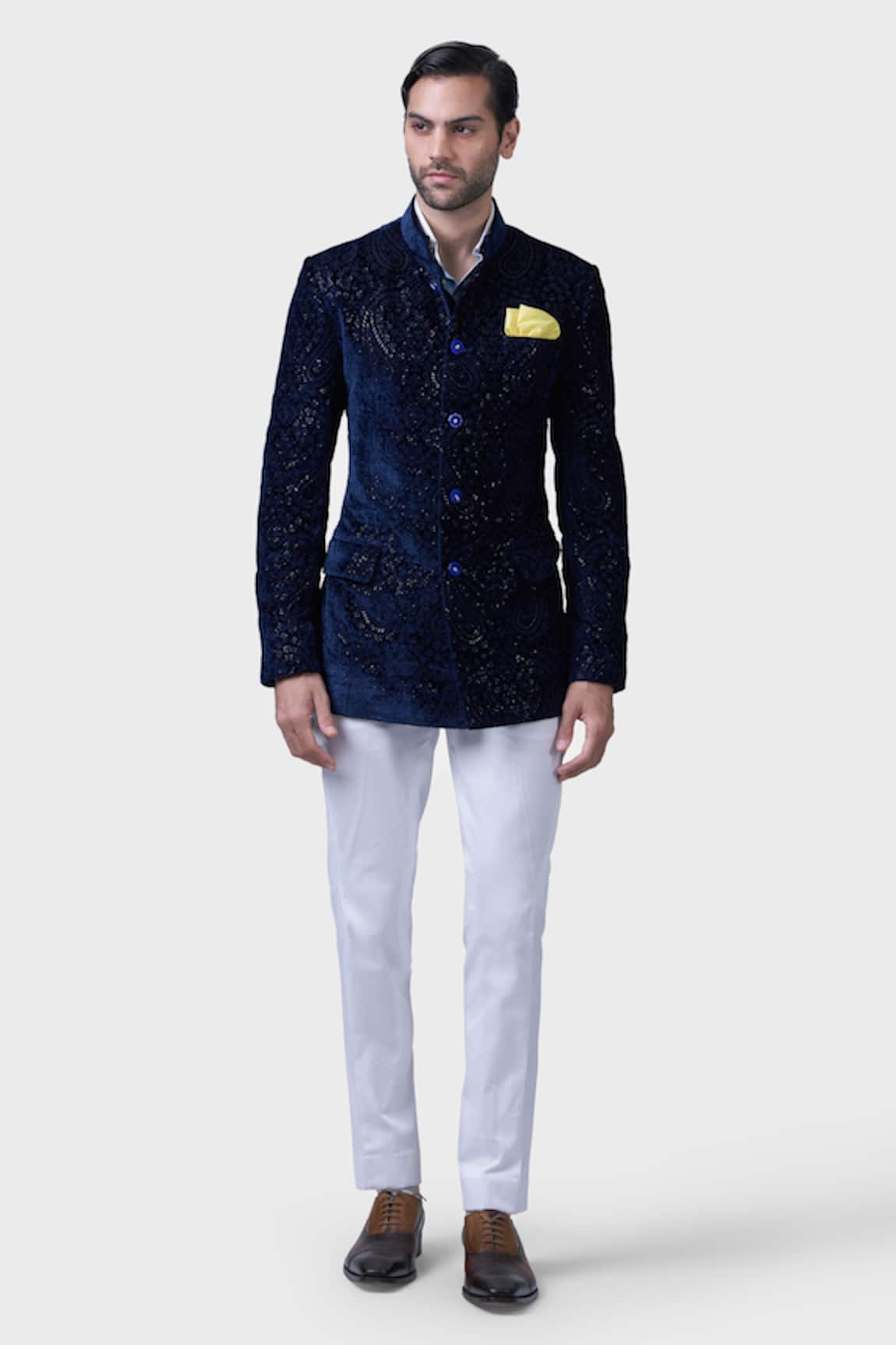 Raghavendra Rathore Jodhpur Imperial Paisley Bloom Embroidered Bandhgala