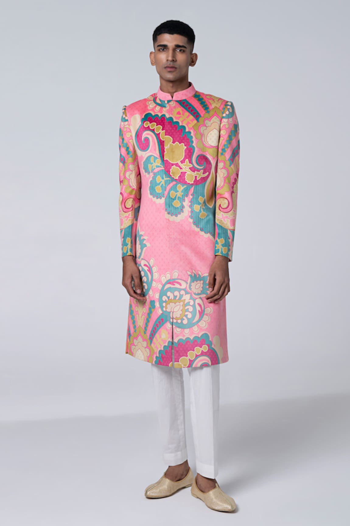 Siddhartha Bansal Abstract Floral Print Sherwani With Churidar