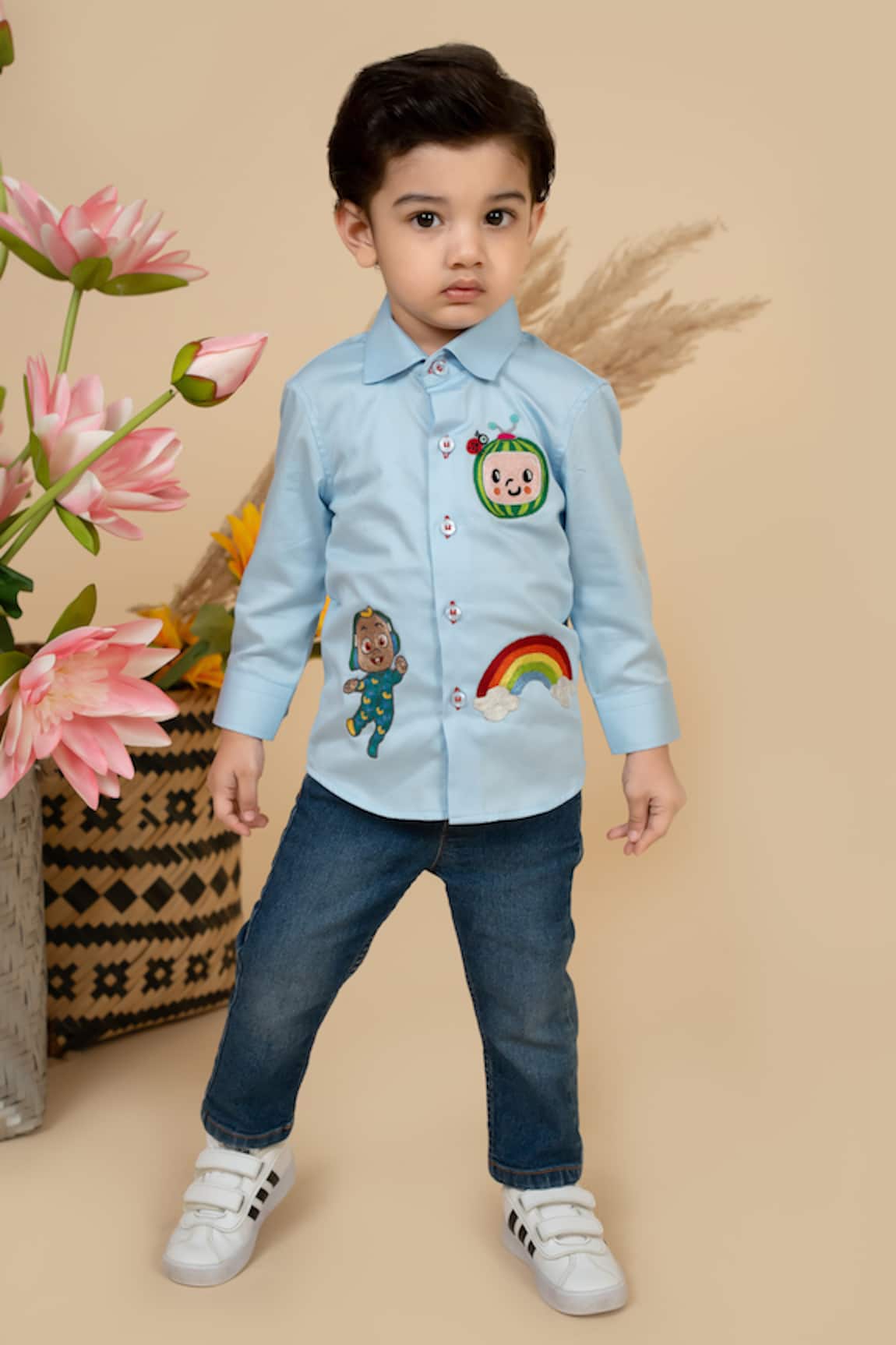 Little Boys Closet by Gunjan Khanijou Cocomelon Theme Embroidered Shirt