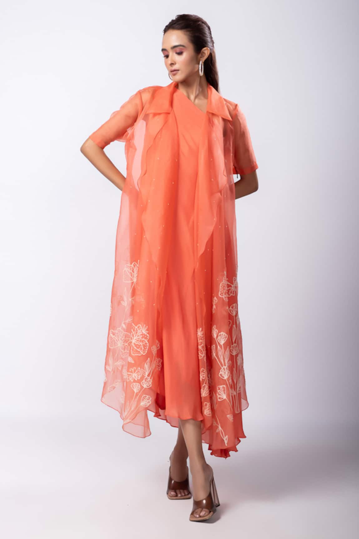 Smriti by Anju Agarwal Mon Cheri Dress With Cape 