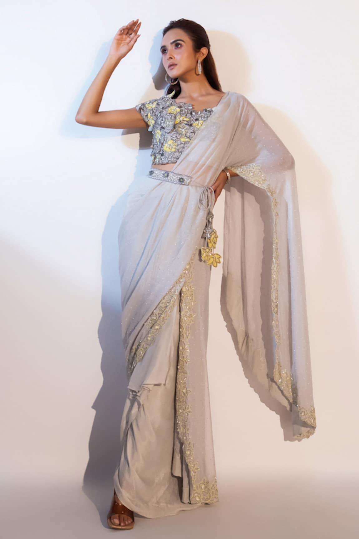 Smriti by Anju Agarwal Esme Pre-Draped Saree With Blouse