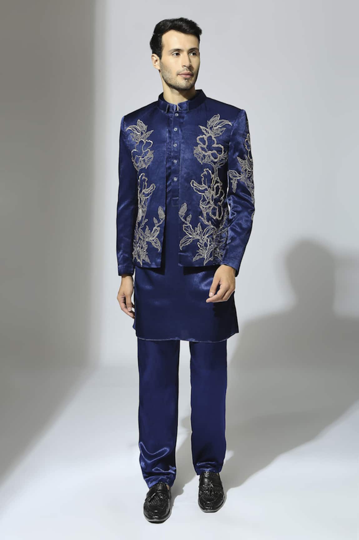 Masumi Mewawalla Floral Embroidered Bandhgala Jacket Set 