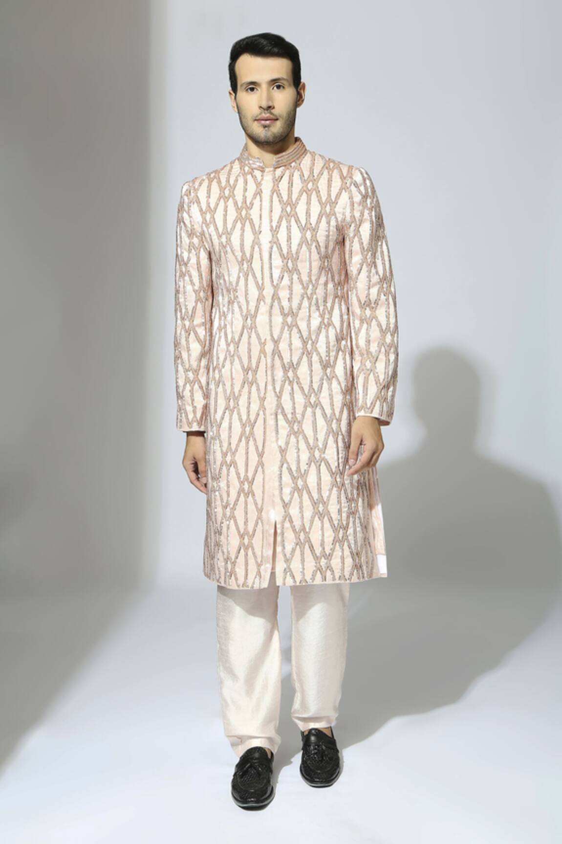 Masumi Mewawalla Jaali Hand Embroidered Sherwani Set 