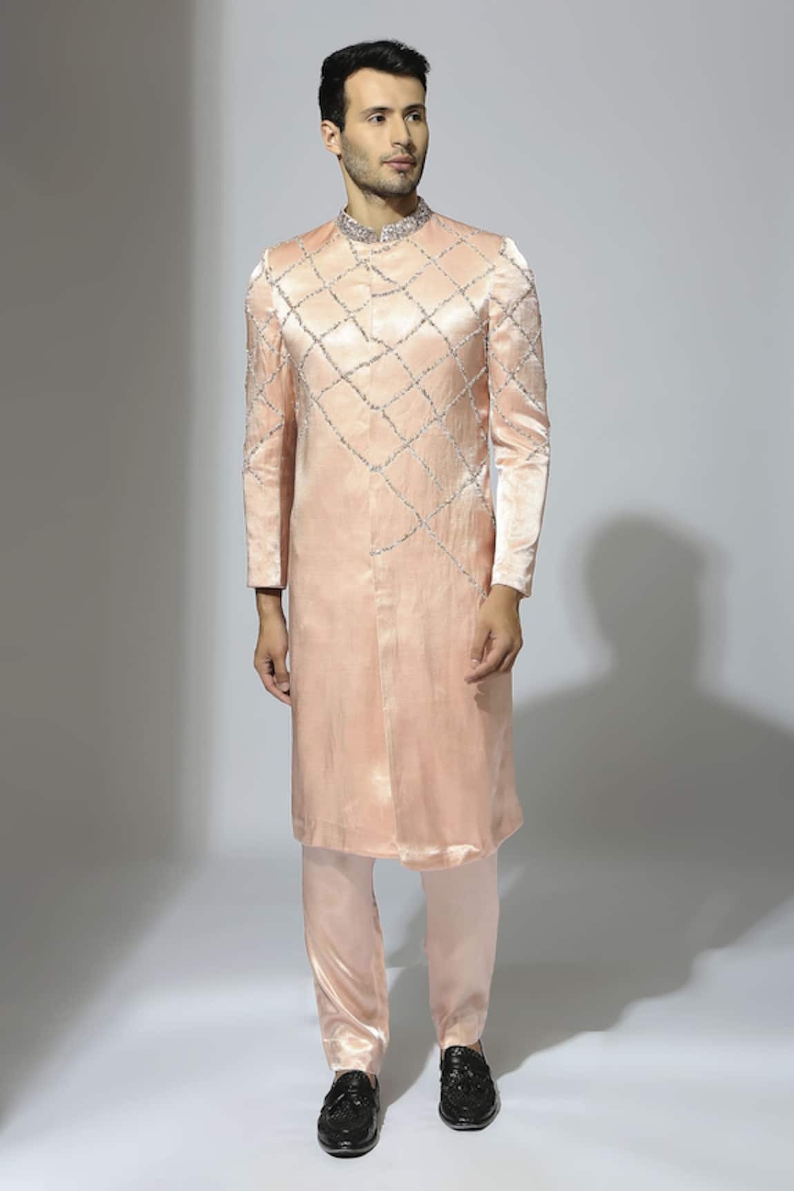 Masumi Mewawalla Geometric Hand Embroidered Sherwani Set 