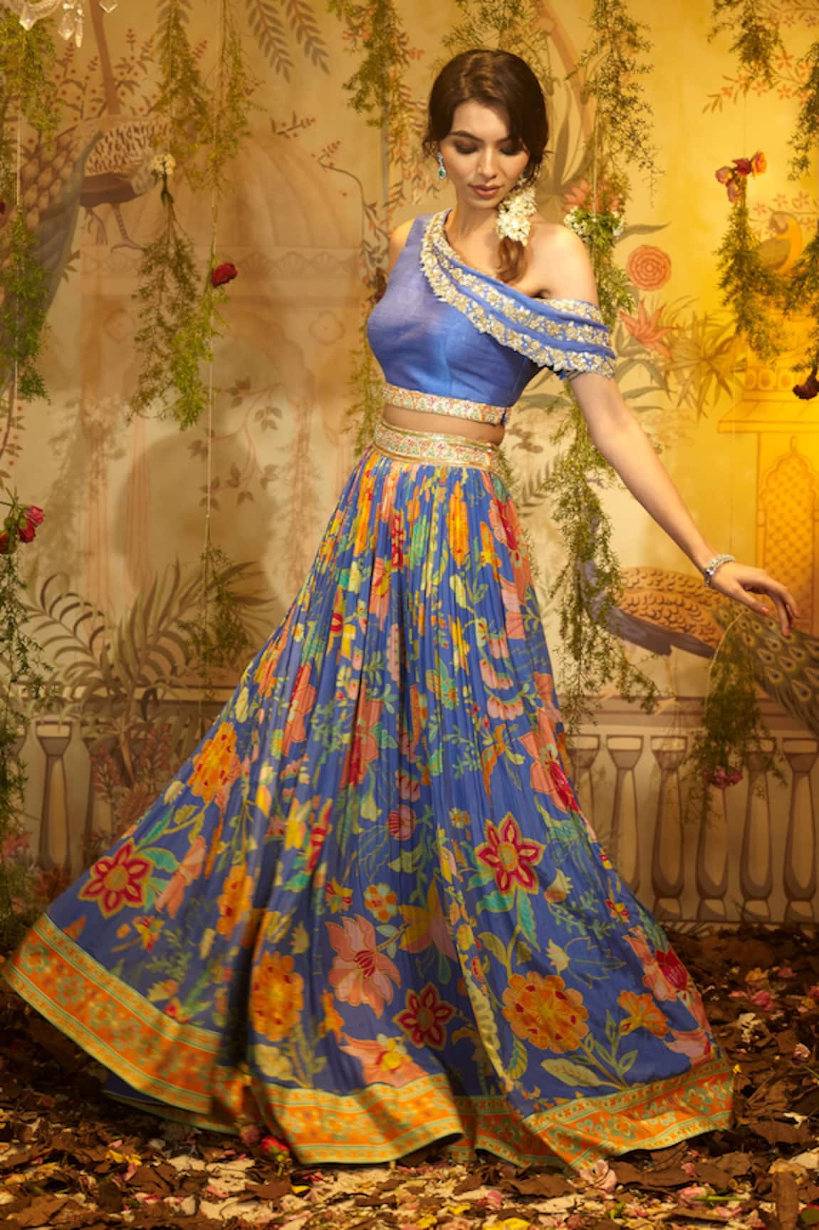 Aayushi Maniar Janki Floral Print Lehenga With Asymmetric Blouse