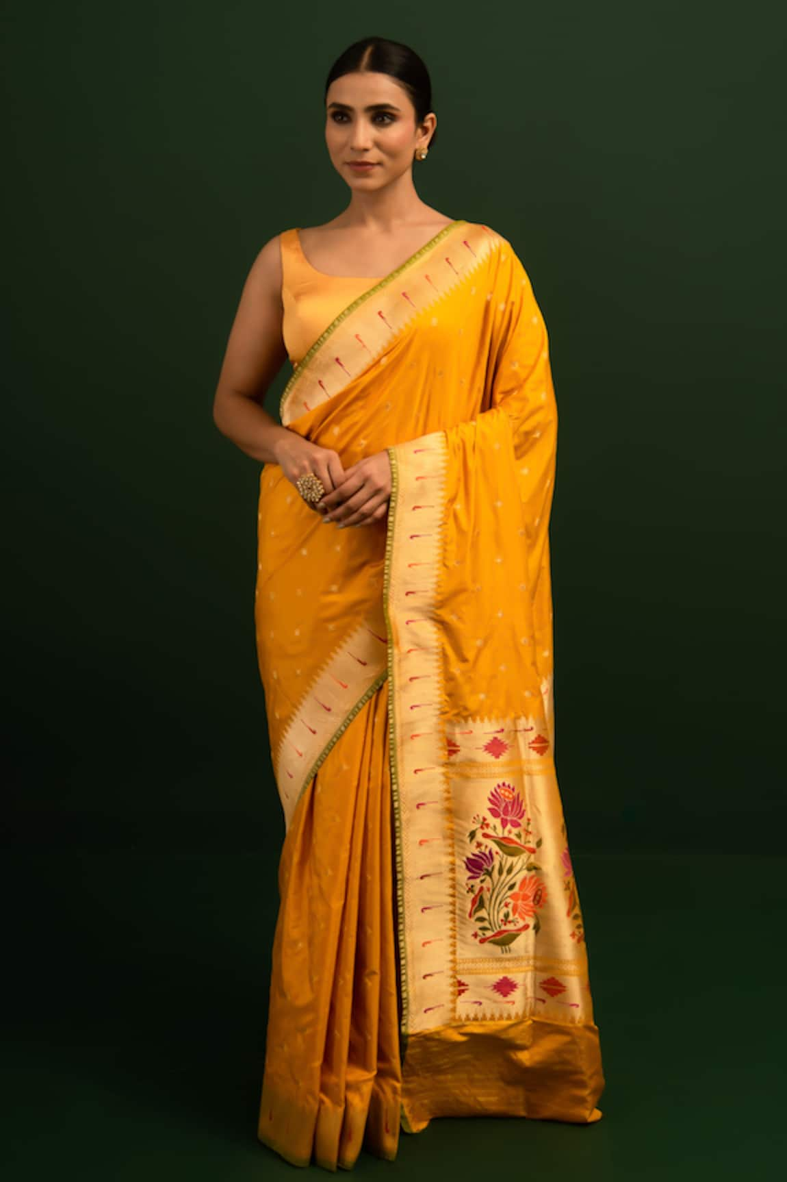 Sacred Weaves Kadua & Paithani Pattern Handwoven Saree