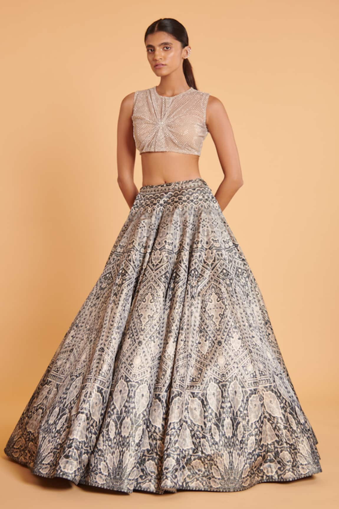 Siddartha Tytler Mughal Digital Print Lehenga Skirt