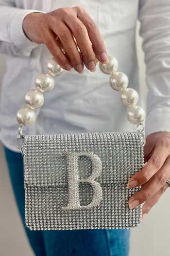 PRERTO Sparkkling Alphabeto Embellished Crossbody Bag