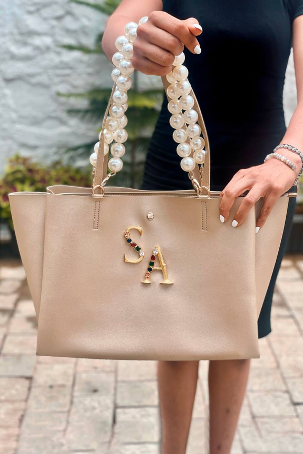 Prerto Personalized Vegan Leather Tote Bag 