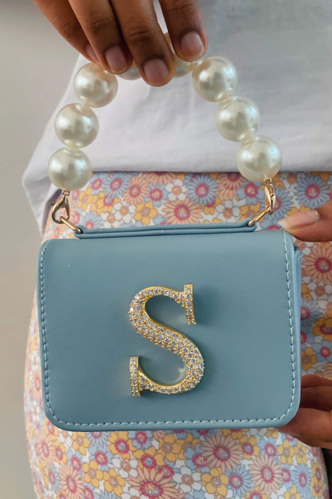 Prerto Initial Ornamented Vegan Leather Bag