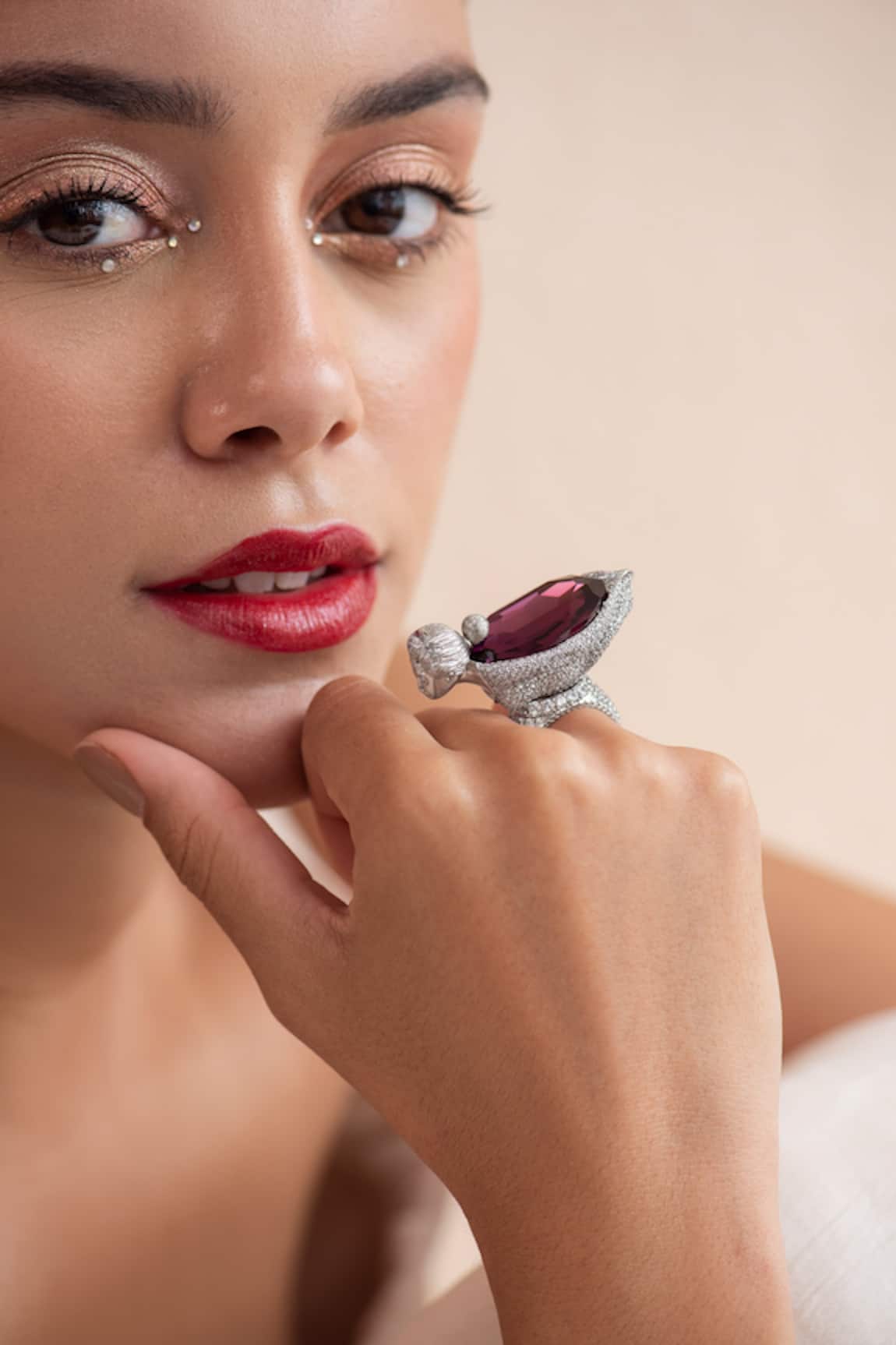 Opalina Soulful Jewellery Swarovski Stone Embellished Figure Ring