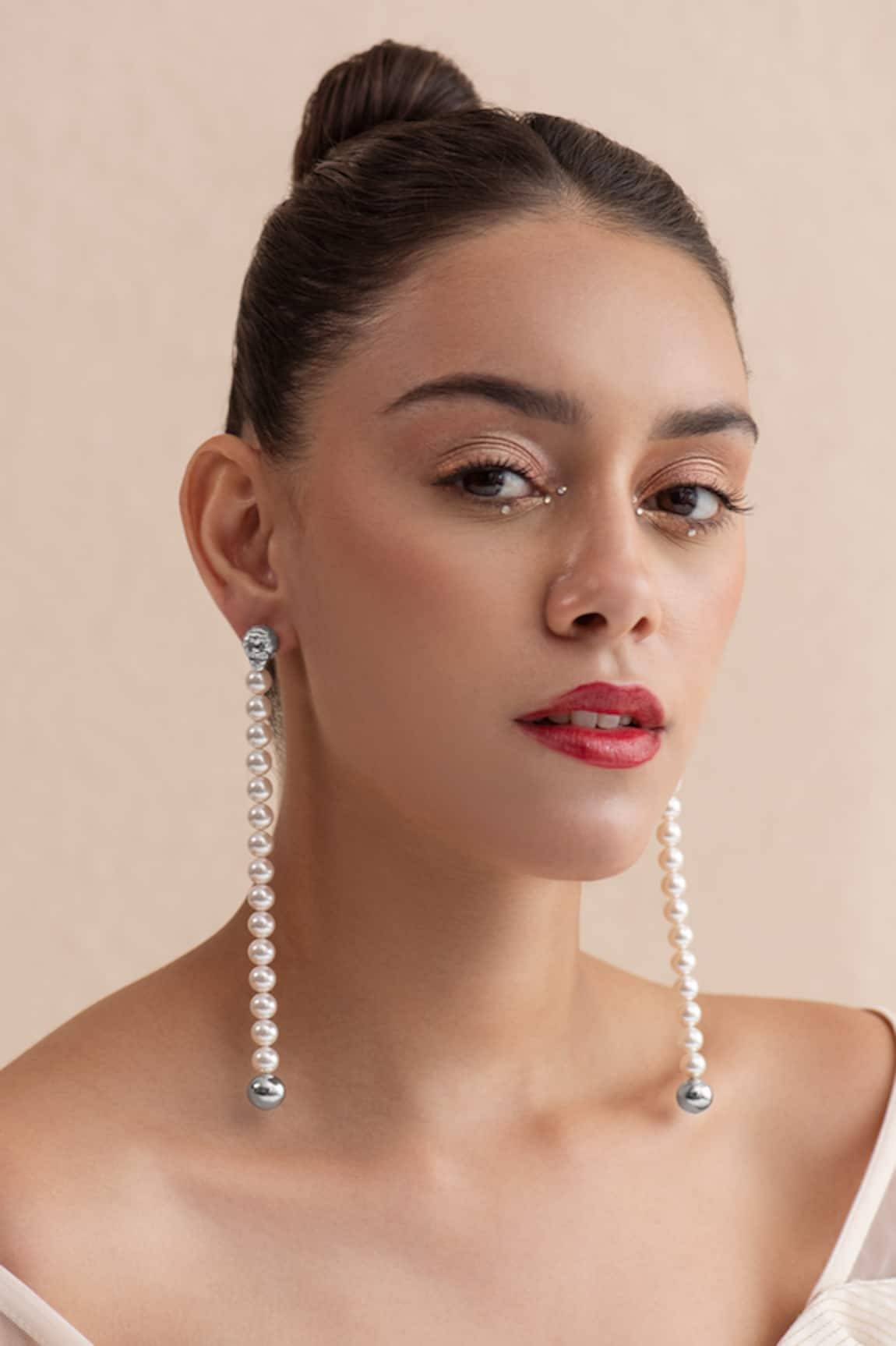 Opalina Soulful Jewellery Swarovski Pearl Embellished Long Earrings