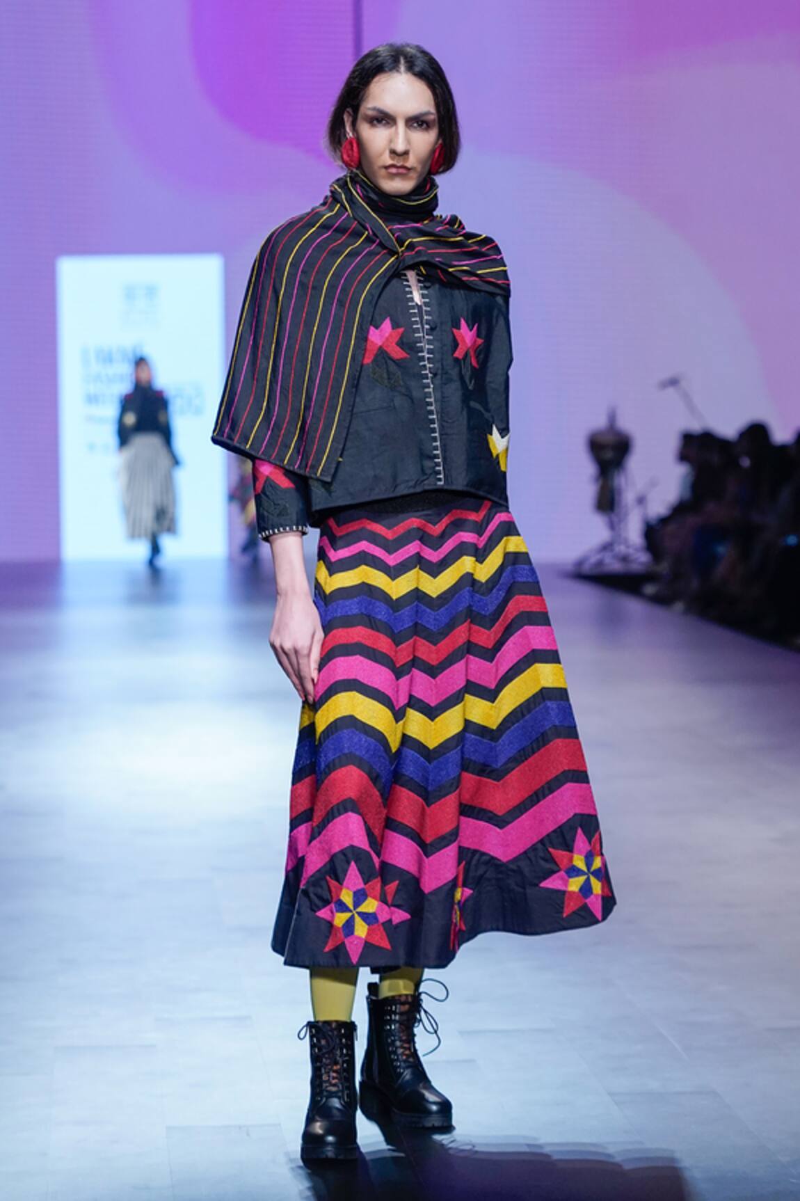 KA-Sha Hand Embroidered Midi Skirt 