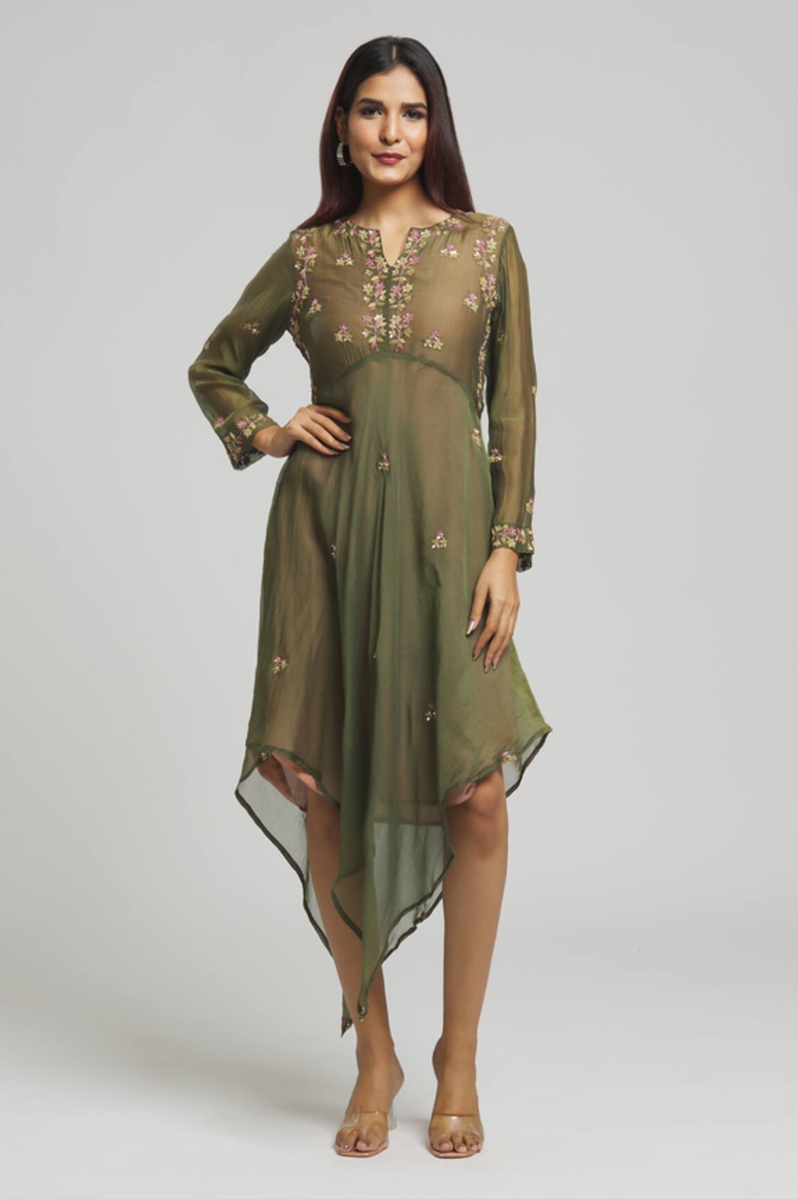 Bhusattva Floral Sequin Embroidered Kurta