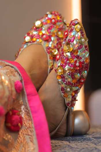 Foot Fuel Knotted Bead & Crystal Embellished Mules 
