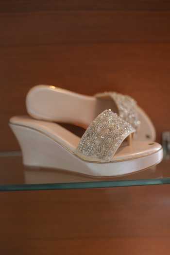 Foot Fuel Diamonties Embellished Wedges 