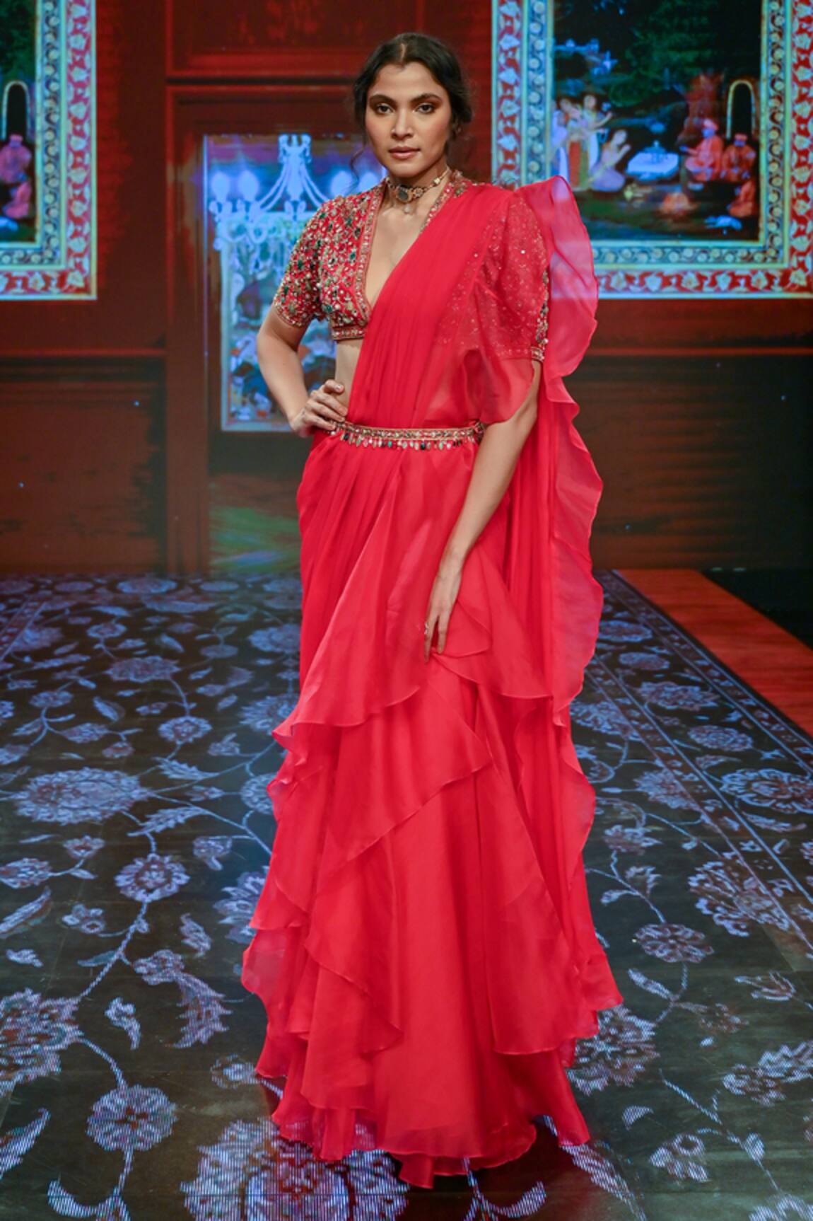 Ridhi Mehra Pre-Draped Ruffle Saree 