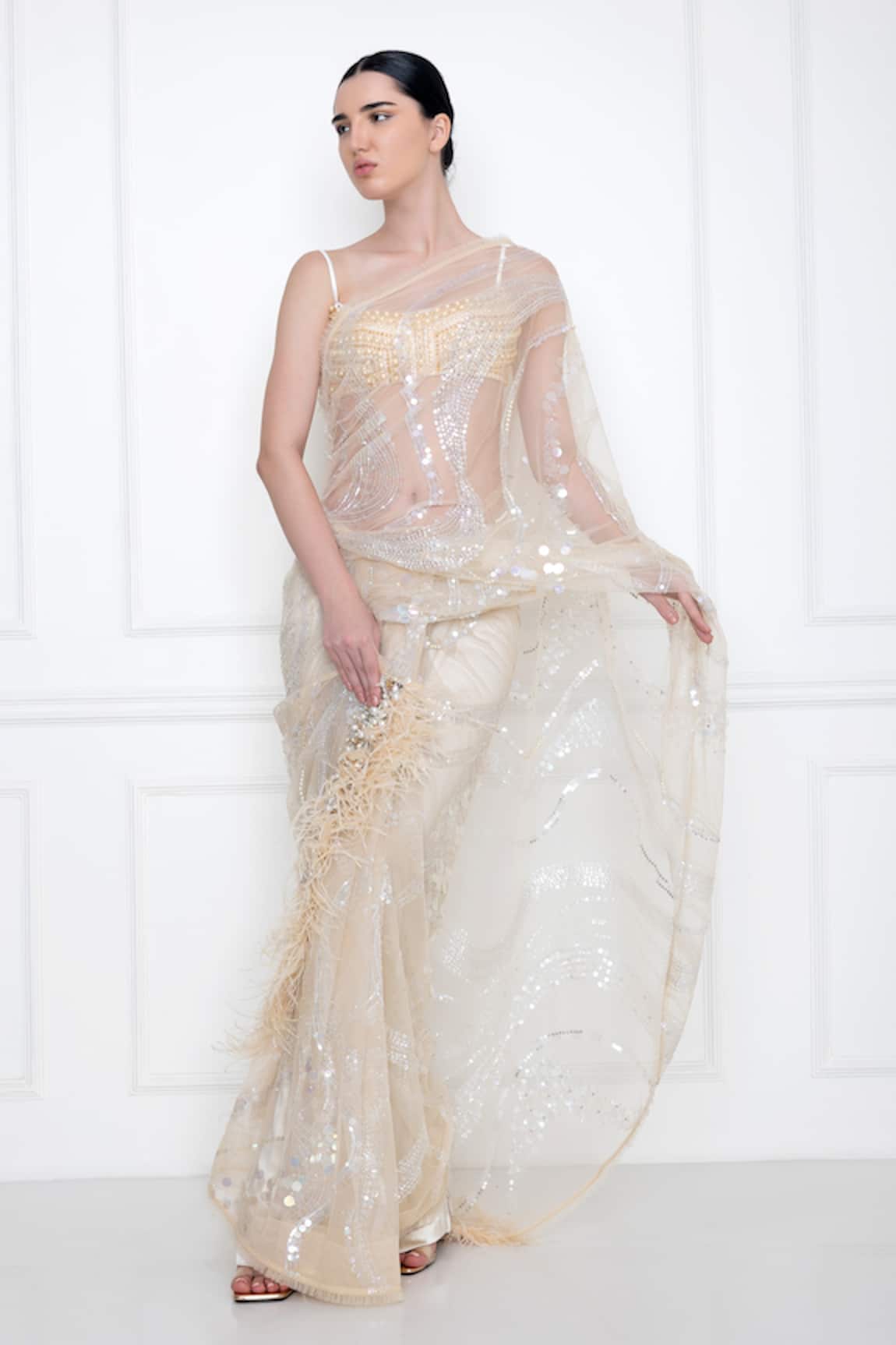 DILNAZ Sequin Embellished Saree