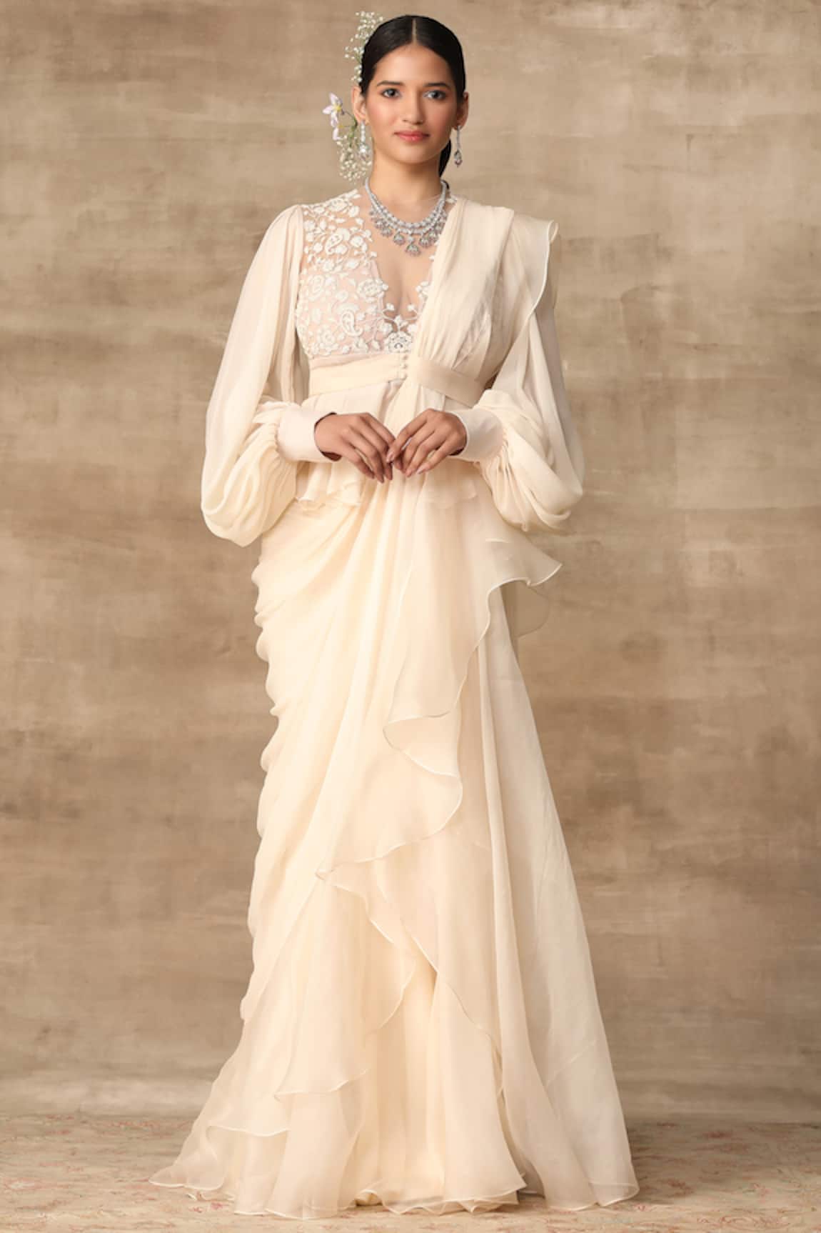 Ridhi Mehra Pre-Draped Saree with Blouse 