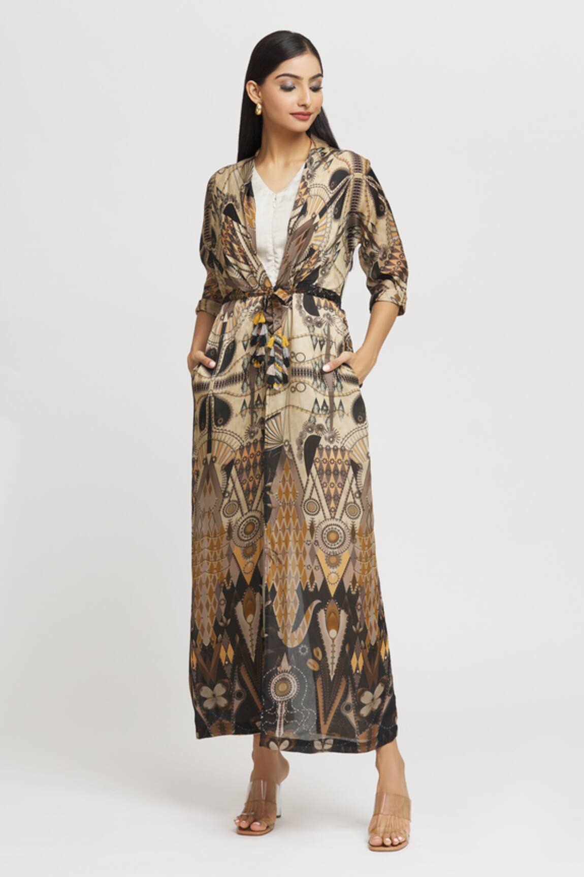 Whimsical By Shica Geometric Print Double-Flap Jumpsuit 