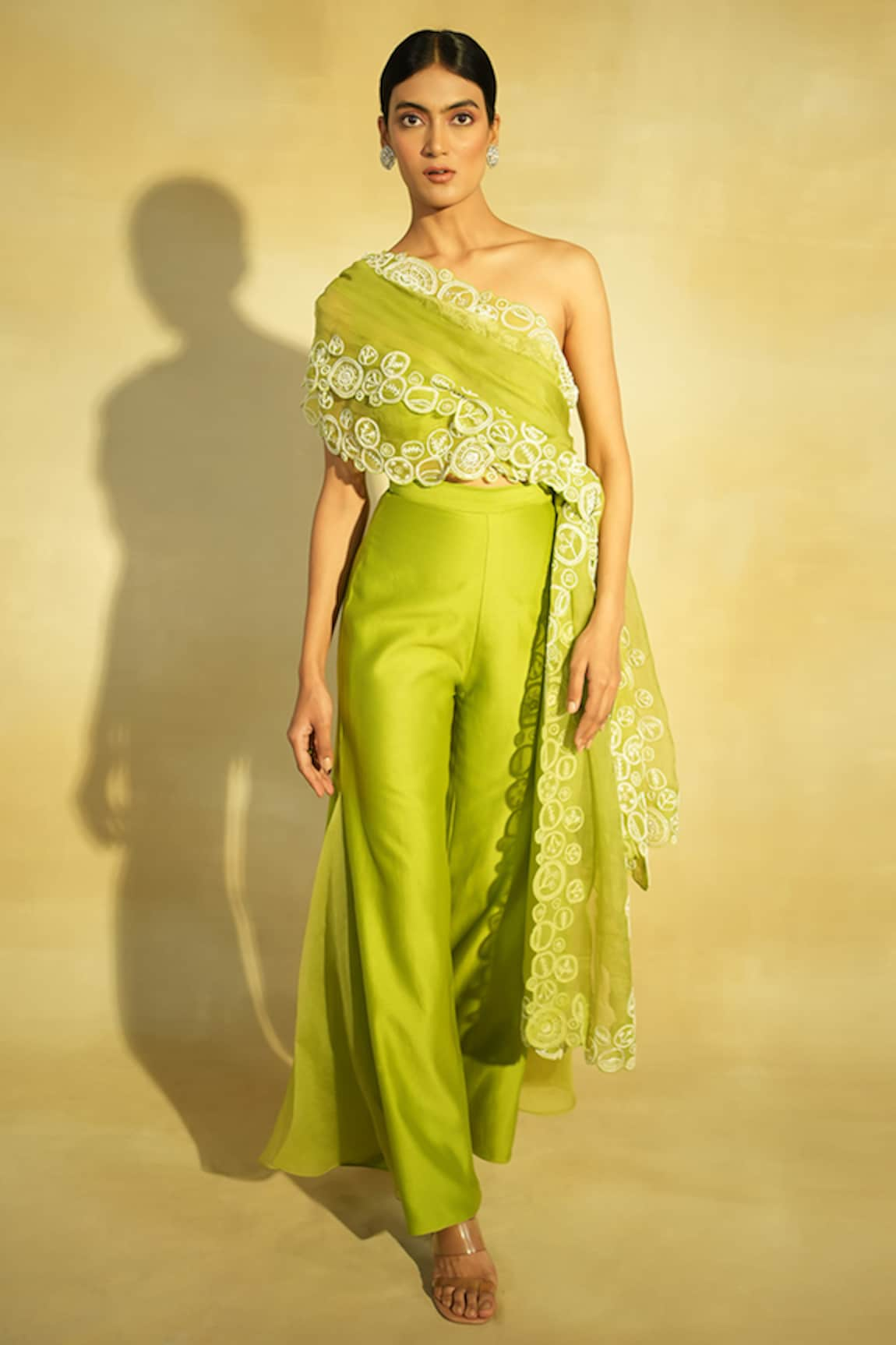 Megha Bansal Taarini Draped Blouse With Pant