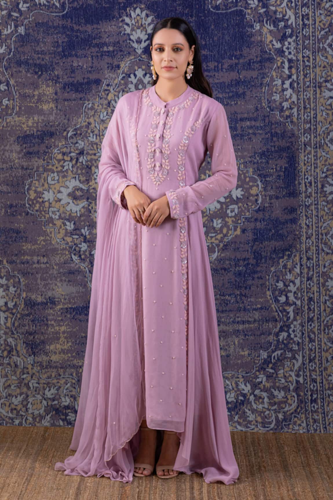 BAIDEHI Plumeria Embroidered Anarkali With Dupatta 
