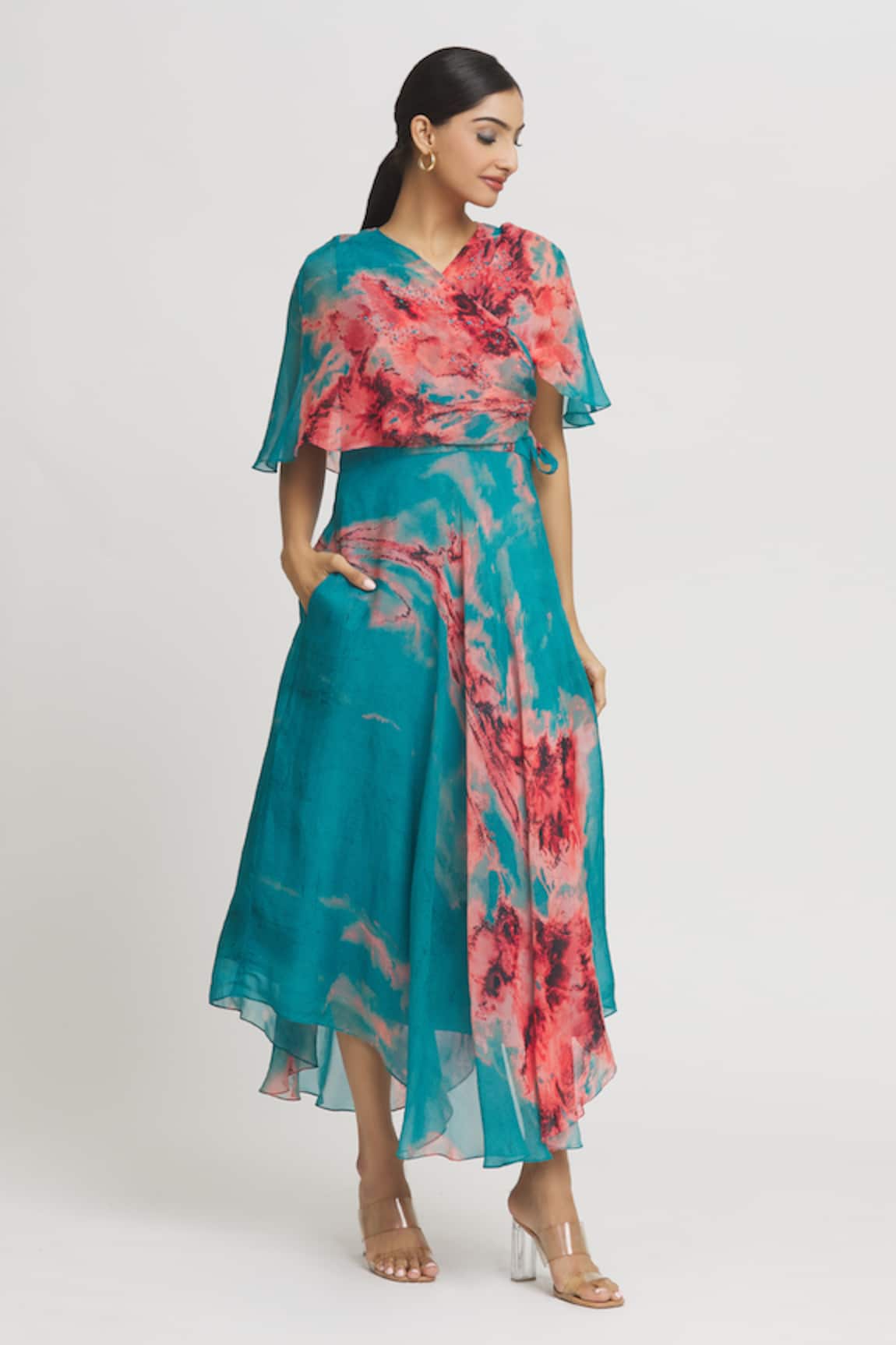 Whimsical By Shica Abstract Brush Stroke Pattern Dress 