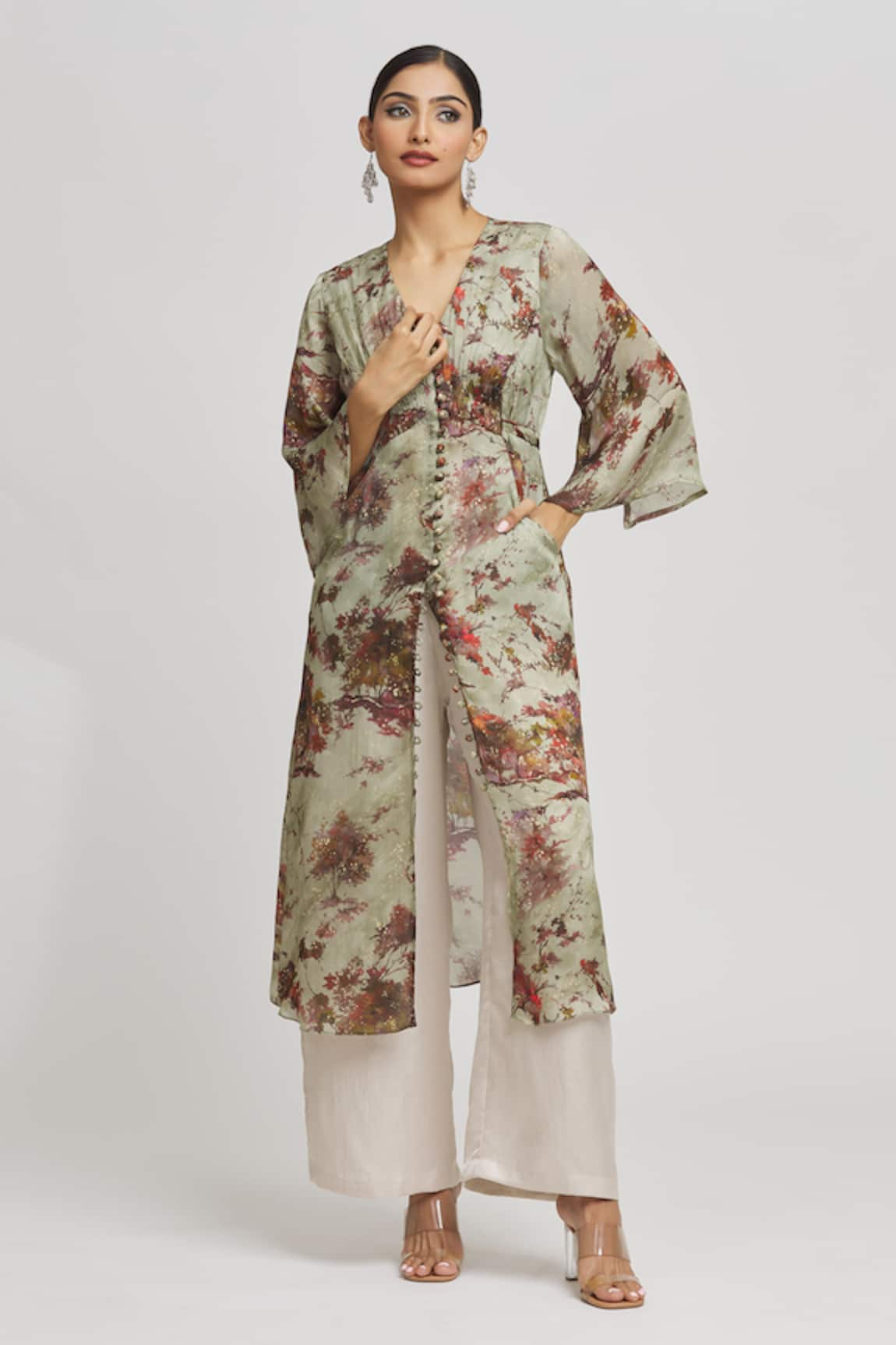 Whimsical By Shica Floral Print Kaftan