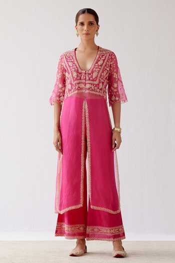 Devnaagri Embroidered Kurta & Palazzo Set 