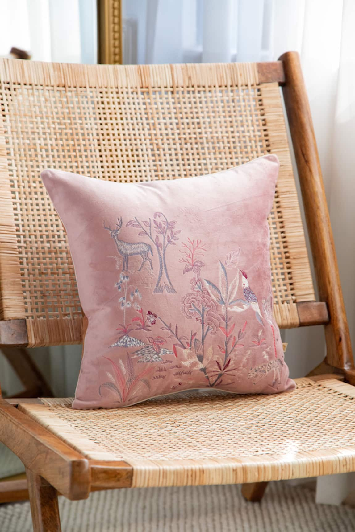 Khaabka Gul Flora & Fauna Embroidered Cushion Covers - 2 Pcs