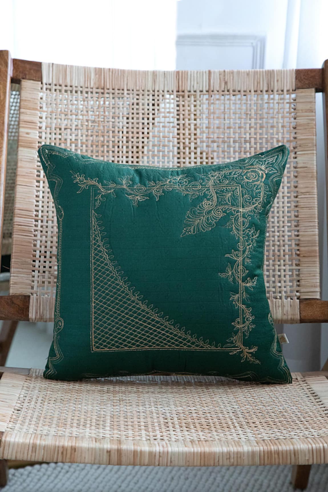 Khaabka Shaakh Thread Embroidered Cushion Covers - 2 Pcs