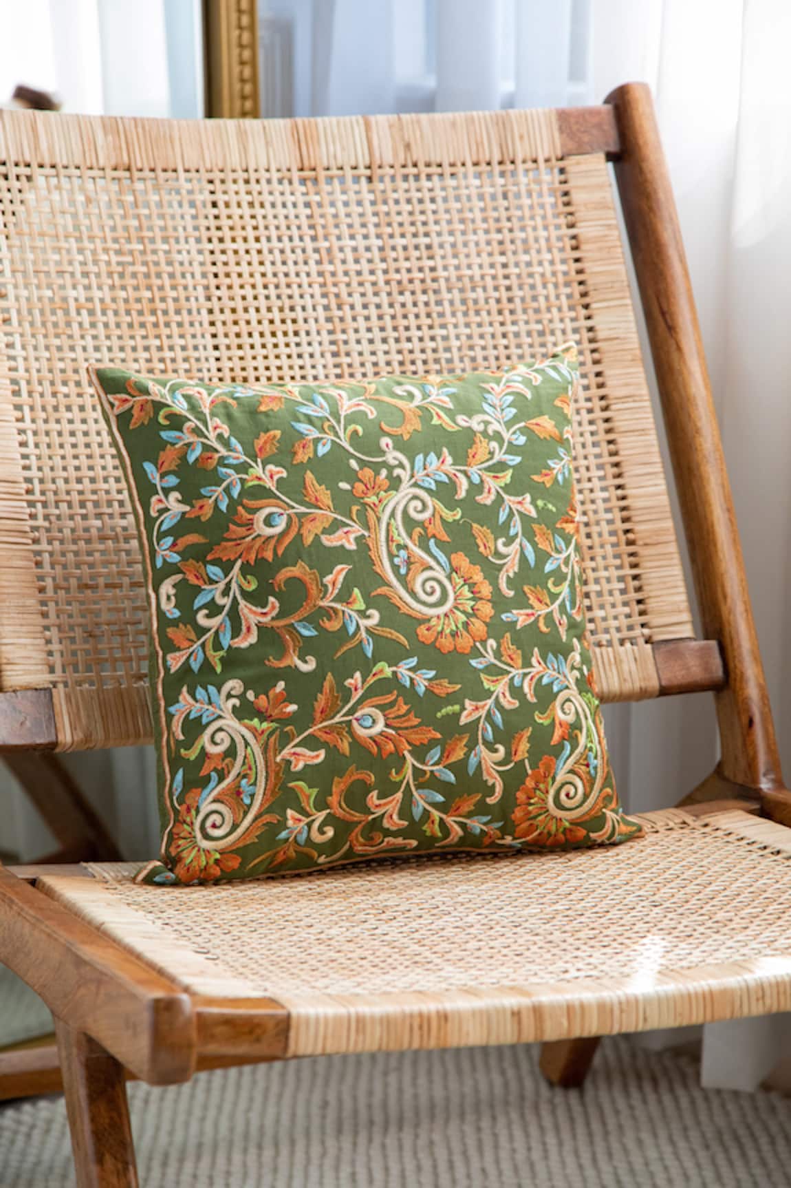Khaabka Shaakh Paisley Embroidered Cushion Covers - 2 Pcs
