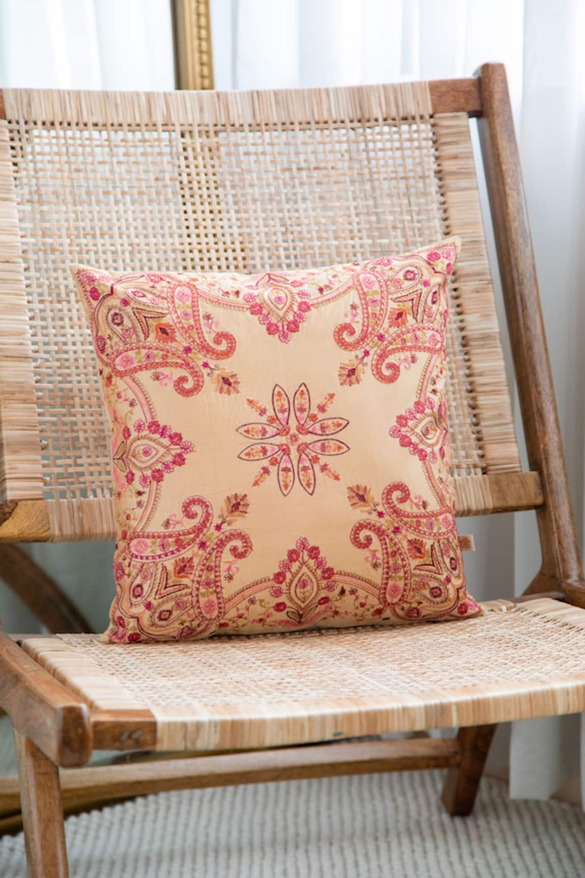 Khaabka Seher Resham & Paisley Embroidered Cushion Covers - 2 Pcs