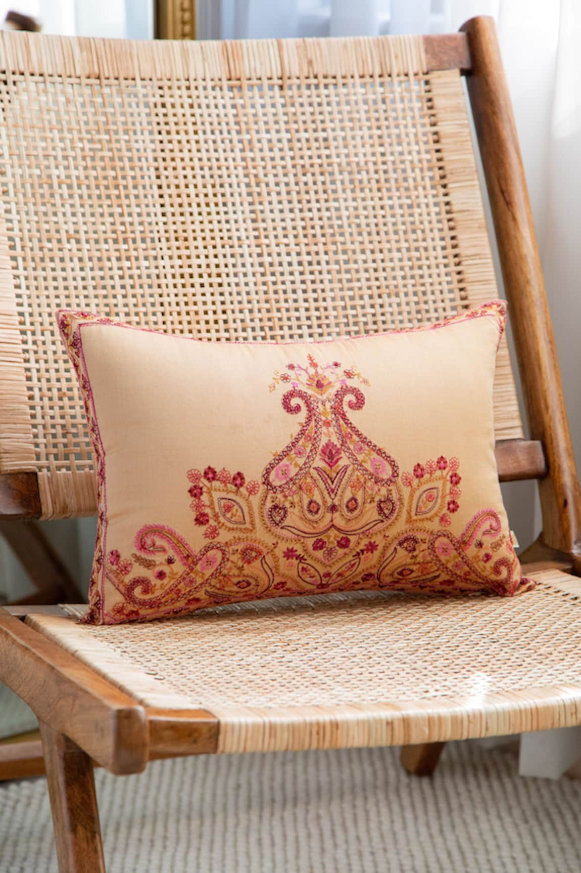 Khaabka Seher Paisley & Resham Embroidered Cushion Covers - 2 Pcs