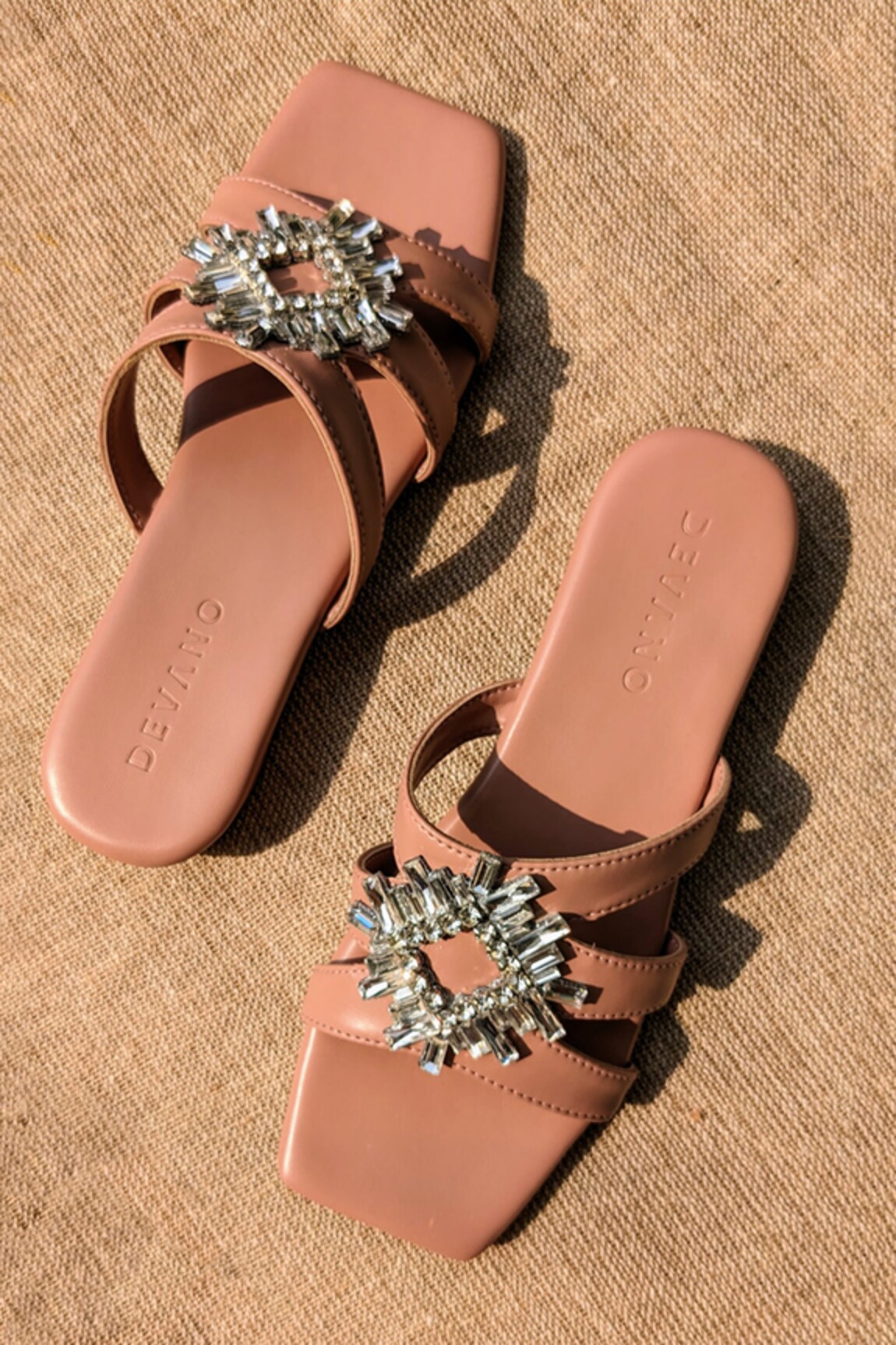 Devano Mia Crystal Embellished Sliders