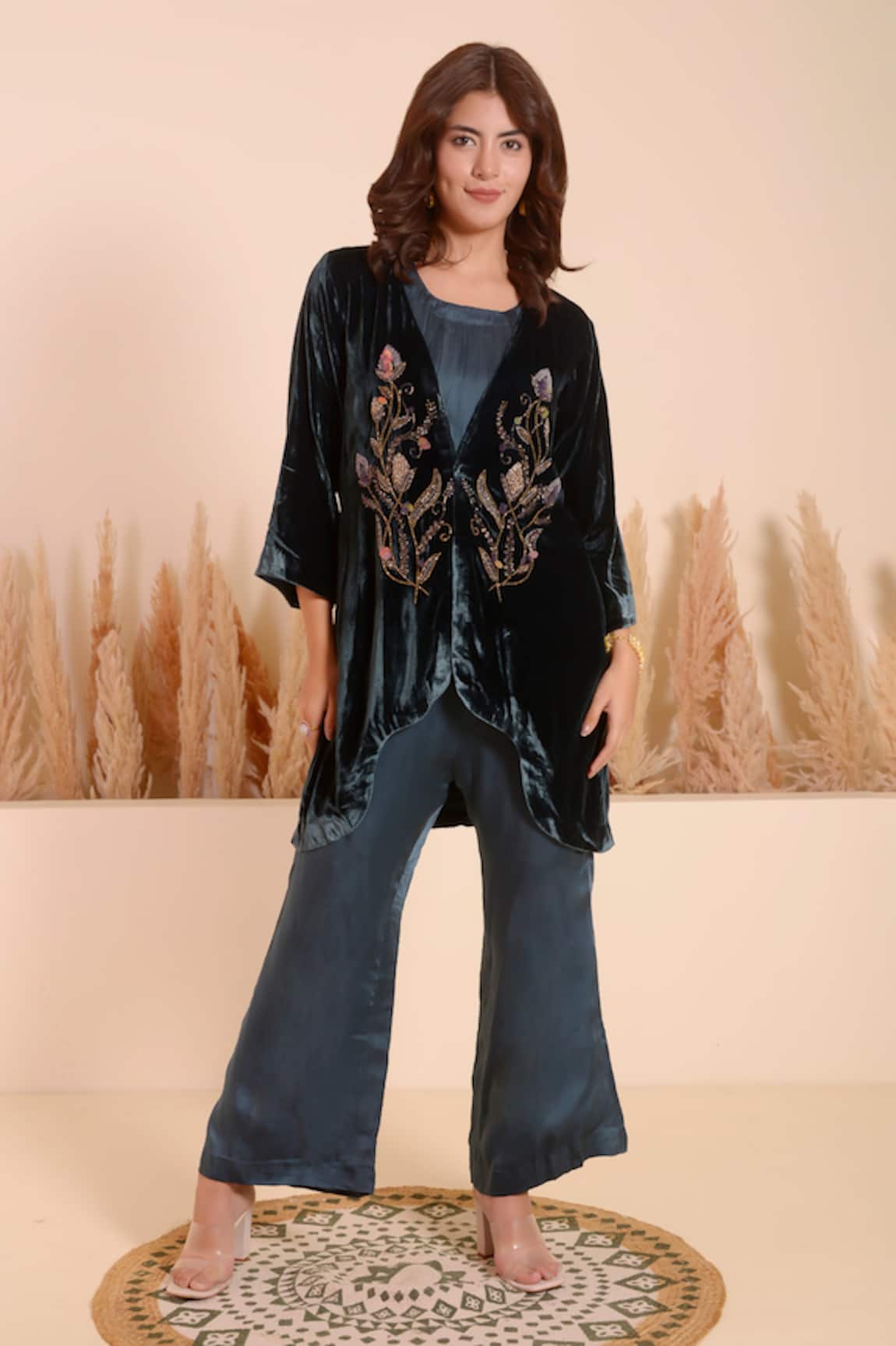 Surabhi Arya Hyacinth Bloom Embellished Jacket Pant Set