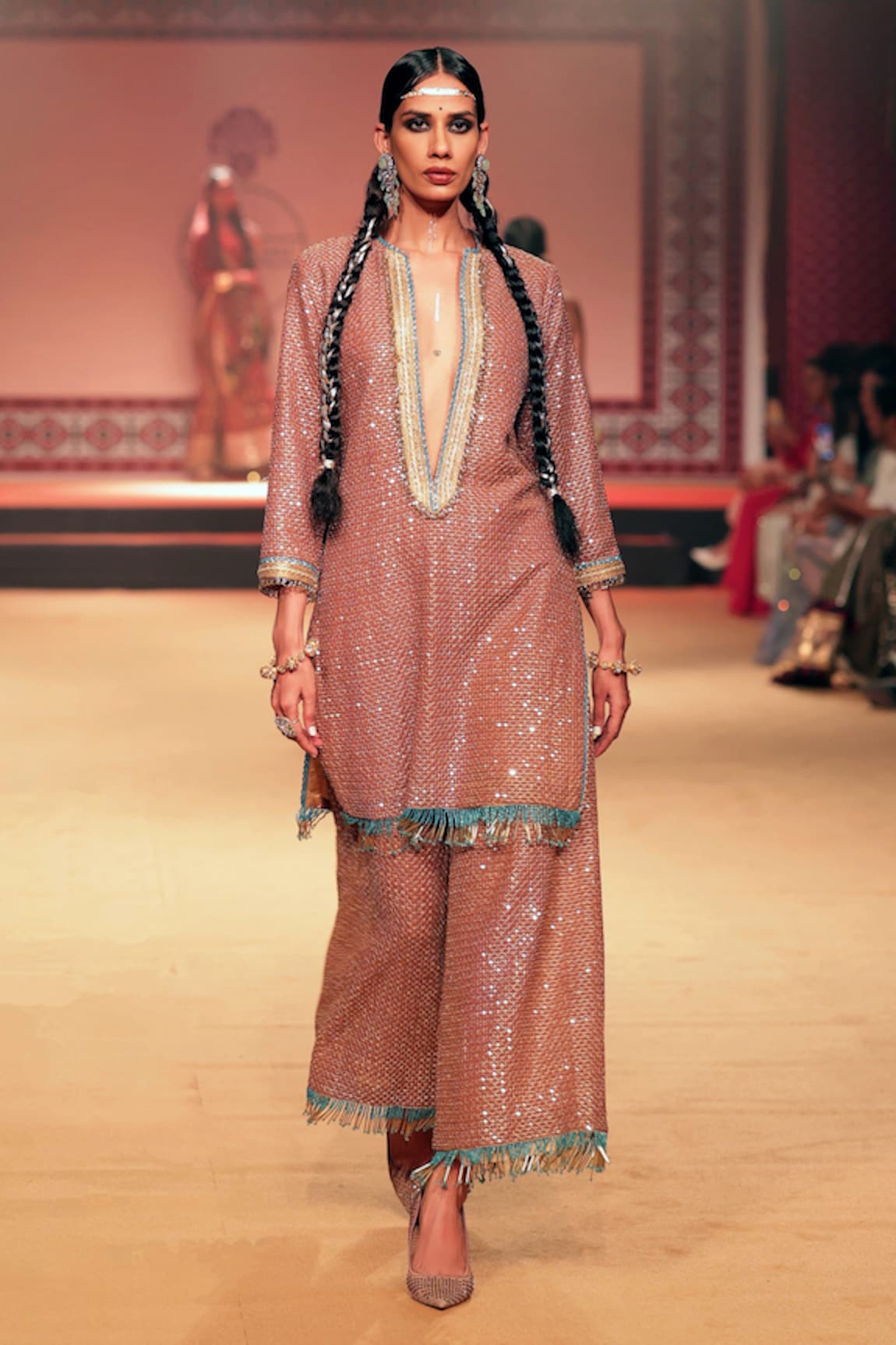 Nitya Bajaj Sequin Work Tunic & Pant Set