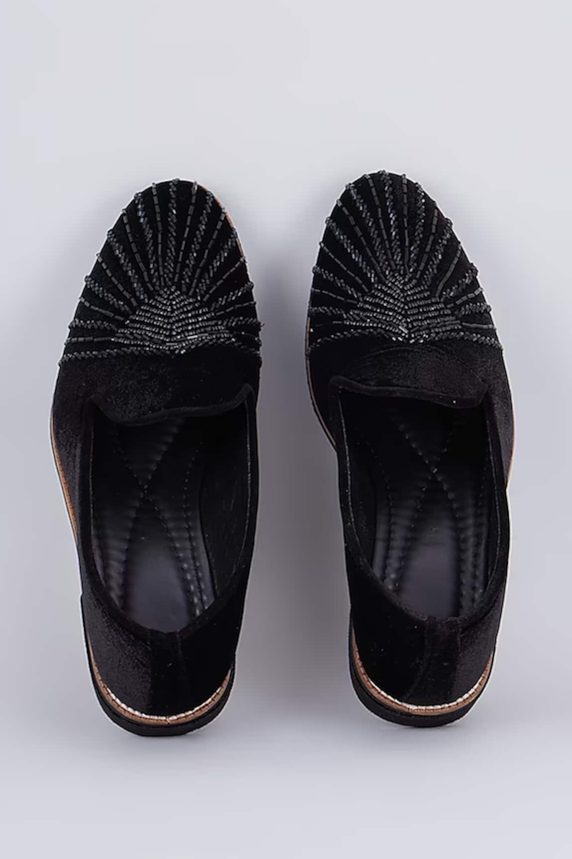 RNG Safawala Cutdana Hand Embroidered Leather Loafers