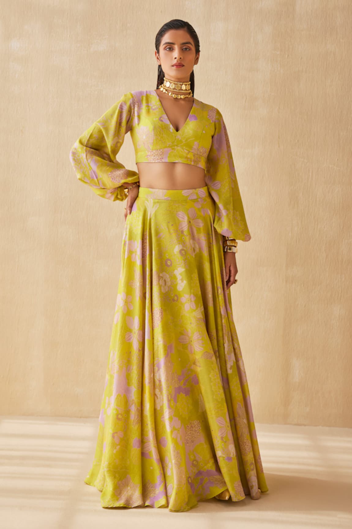 Ankita Dharman Mellow Dream Blossom Pattern Lehenga With Blouse