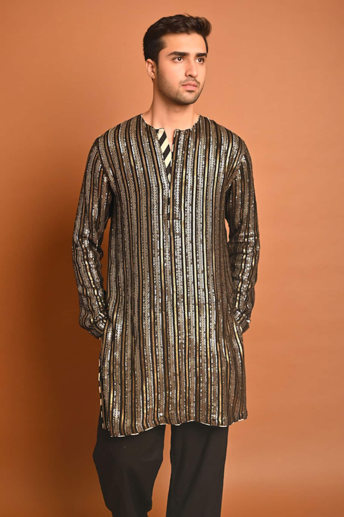 Nitya Bajaj Stripe Embroidered Kurta Set