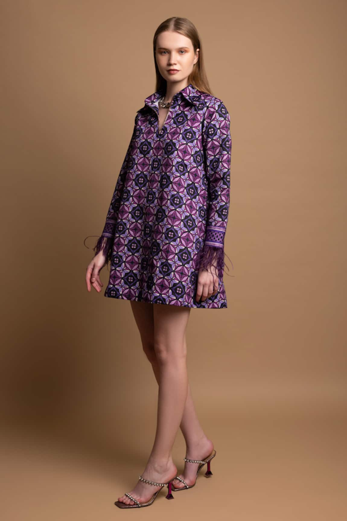 SHIMONA Sharp Abstract Print Dress