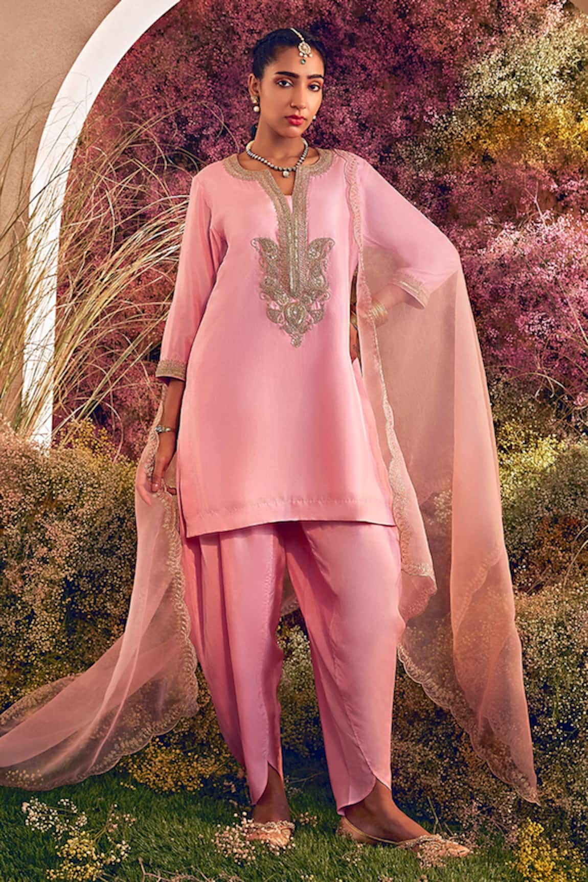 Charu Makkar Marodi & Sequin Work Kurta Tulip Pant Set 