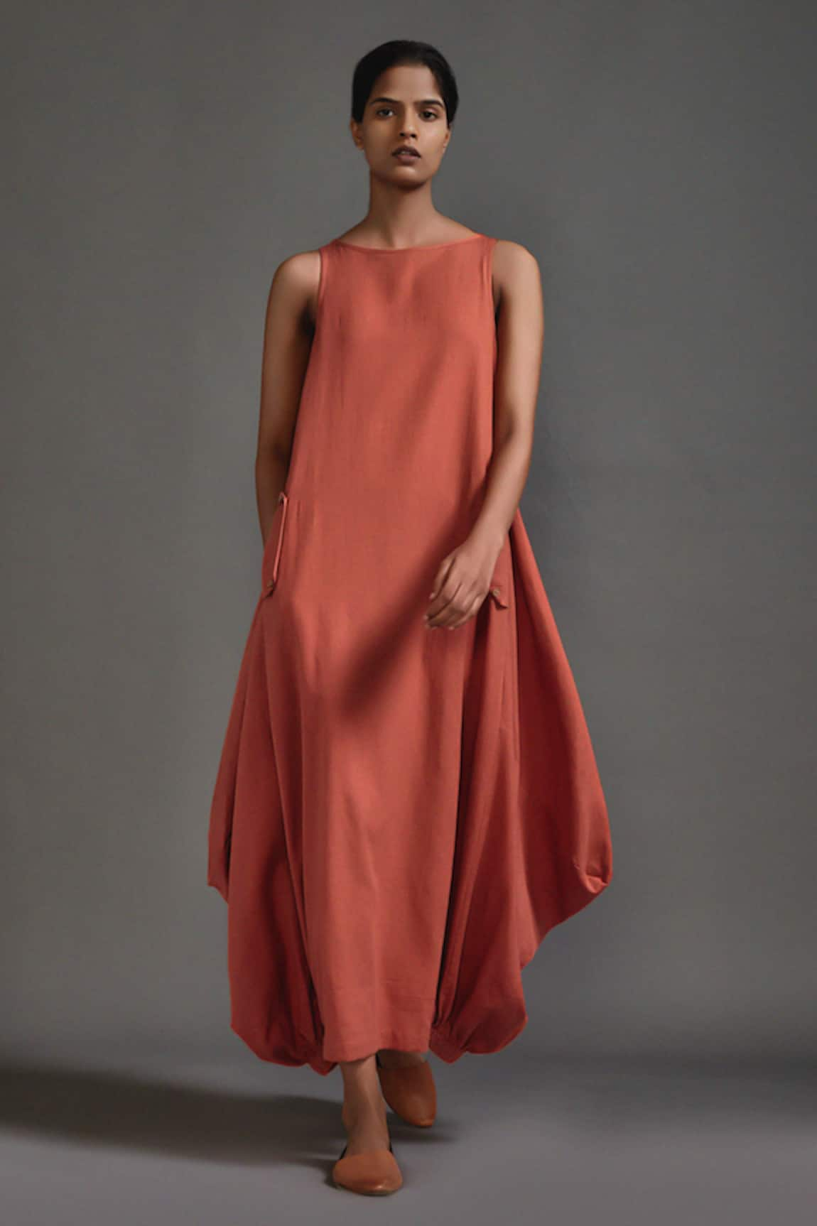 MATI Asymmetric Cowl Dress