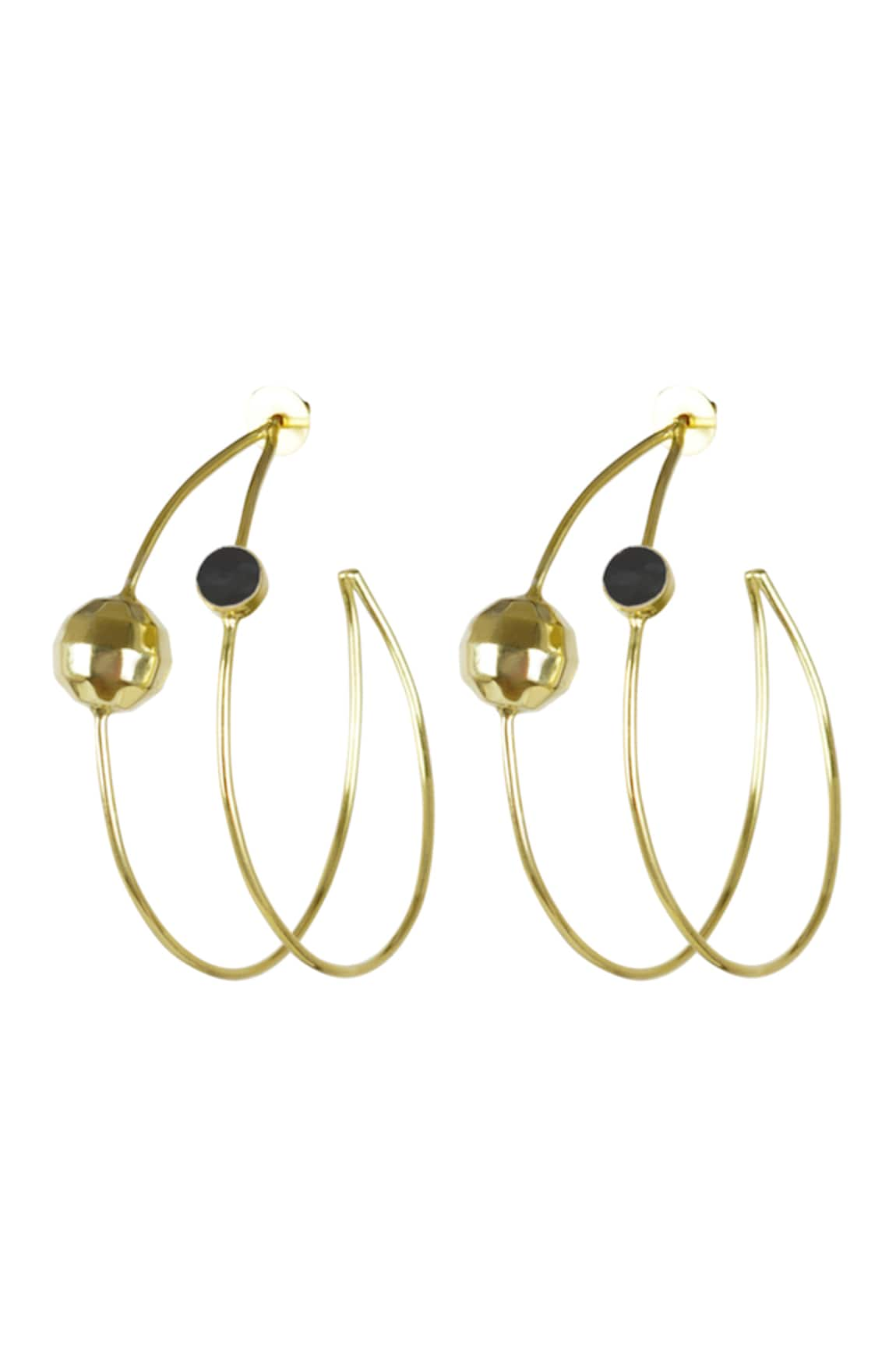 Varnika Arora Onyx Stone Embellished Hoops