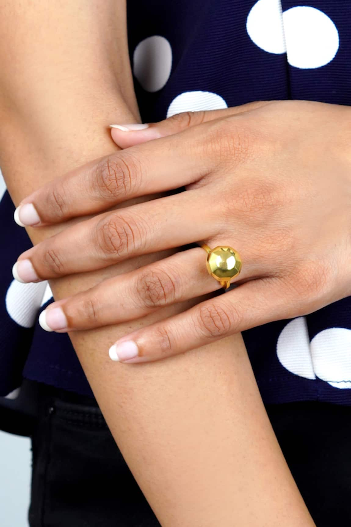 Varnika Arora Disco Ball Textured Ring - Single Pc