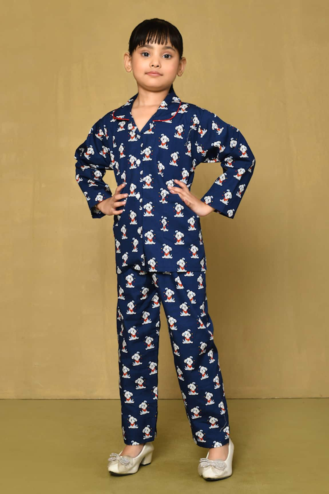 Banana Bee Happy Dog Print Night Suit