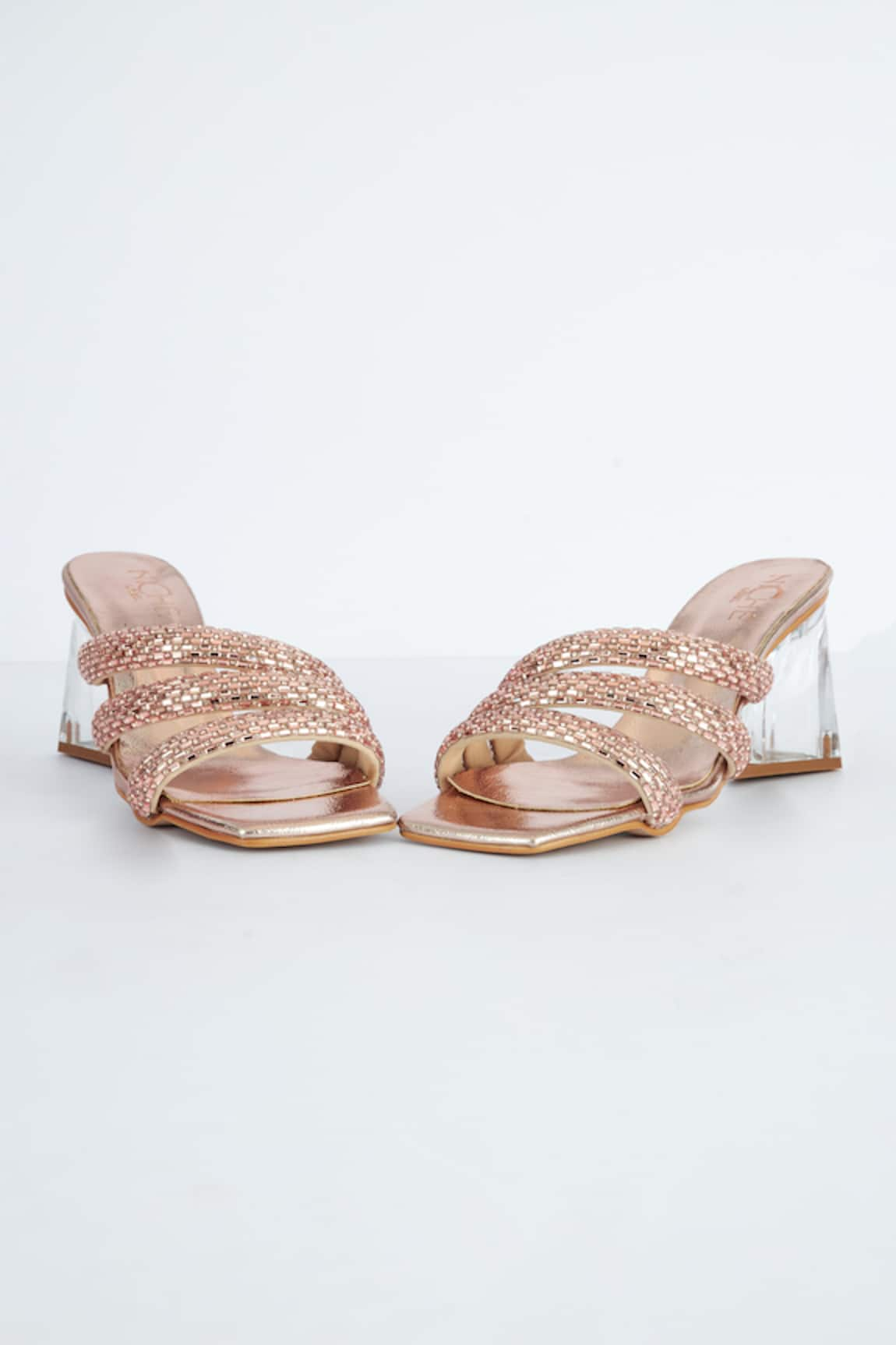 THE NICHE LABEL Beyonce Stone Embellished Flared Heels