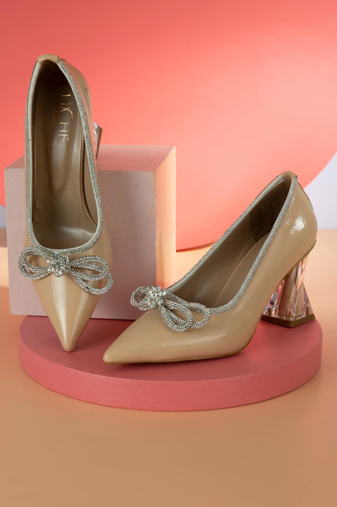 THE NICHE LABEL Eva Embellished Bow Heels