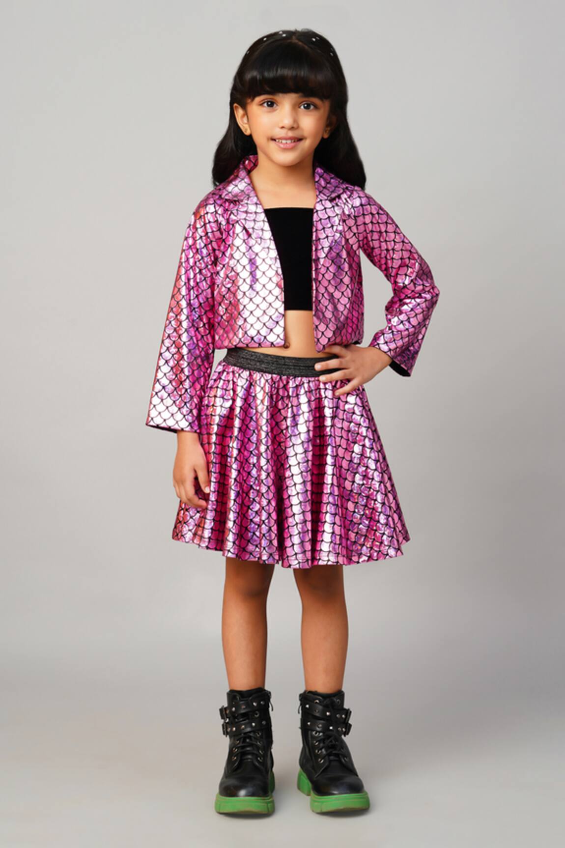 LIL DRAMA Shimmer Jacket & Skirt Set
